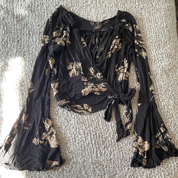 Free People Fiona Bell Sleeve Wrap Shirt - Picture 2 of 6